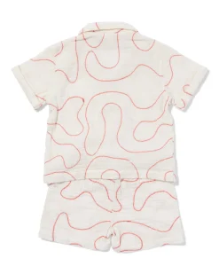 babykledingset mousseline swirl ecru