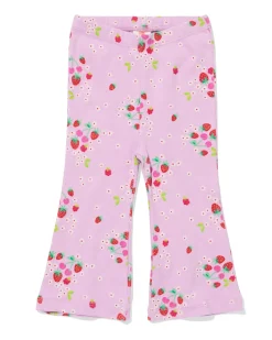 babylegging flared fit rib bloemen paars