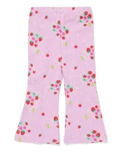 babylegging flared fit rib bloemen paars