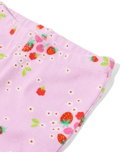 babylegging flared fit rib bloemen paars