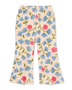 babylegging flared rib velours bloemen ecru