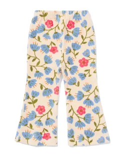 babylegging flared rib velours bloemen ecru