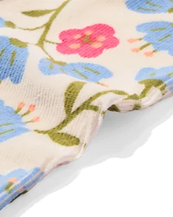 babylegging flared rib velours bloemen ecru
