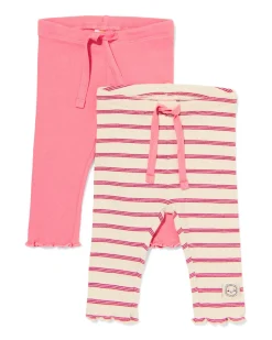 babylegging rib strepen - 2 stuks ecru
