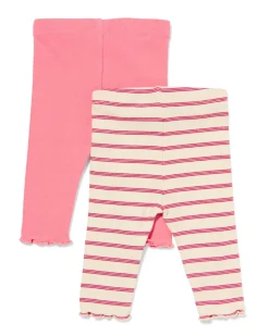 babylegging rib strepen - 2 stuks ecru