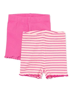 babyleggings rib strepen - 2 stuks roze