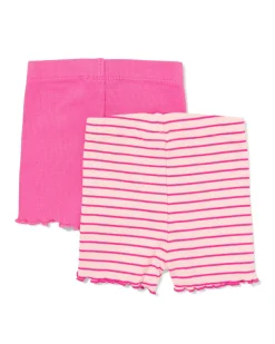 babyleggings rib strepen - 2 stuks roze