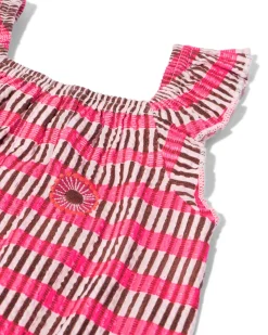 babyplaysuit seersucker strepen roze