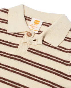 babypolo fijngebreid strepen ecru