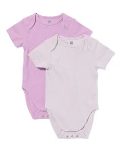 babyromper LENZING™ ECOVERO™ rib - 2 stuks lila