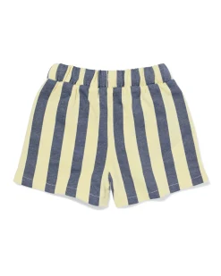 babyshort comfy fit sweatstof strepen ecru