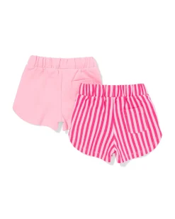 babyshorts comfort fit strepen - 2 stuks roze