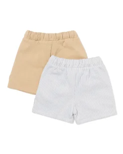 babyshorts comfort fit sweatstof strepen - 2 stuks blauw