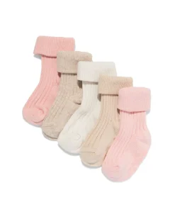 babysokken bamboe - 5 paar oudroze