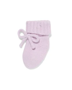 babysokken gebreid wol naadloos lila
