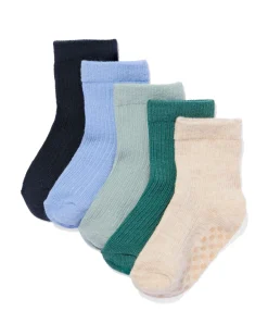 babysokken met katoen - 5 paar blauw