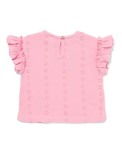 babytop broderie roze