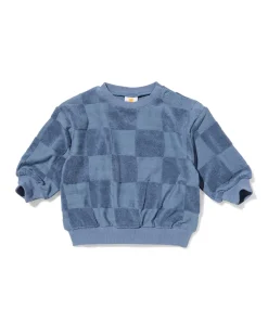babytrui badstof blokken blauw