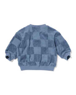 babytrui badstof blokken blauw