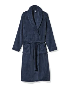 badjas rib fleece donkerblauw
