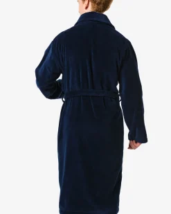 badjas velours donkerblauw