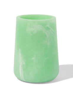badkamer beker 10x⌀8cm epoxy marmerlook groen