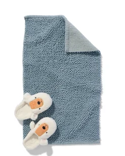 badmat 50x85cm chenille ijsblauw
