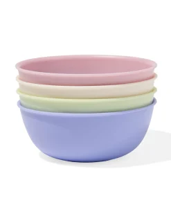 bakjes 430ml kunststof pastel - 4 stuks