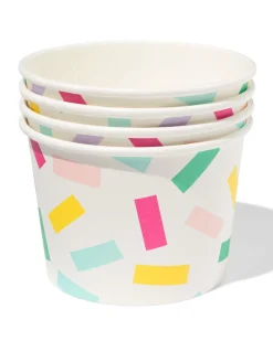 bakjes 450ml papier confetti - 4 stuks
