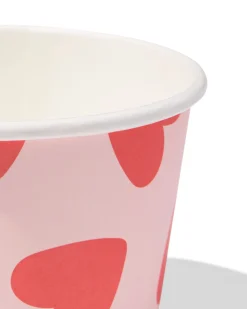 bakjes 450ml papier hartjes - 4 stuks