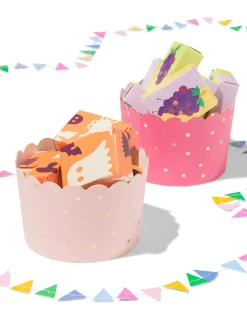 bakjes ⌀9.3x6cm papier prinses - 8 stuks
