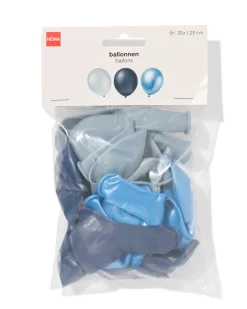 ballonnen 23cm blauw - 20 stuks