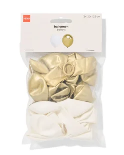 ballonnen 23cm goud - 20 stuks