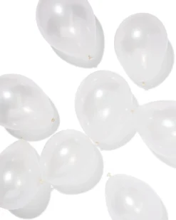 ballonnen 23cm metallic wit - 10 stuks