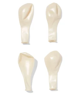ballonnen 23cm metallic wit - 10 stuks