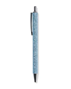 balpen blauw glitter blauwschrijvend