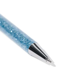 balpen blauw glitter blauwschrijvend