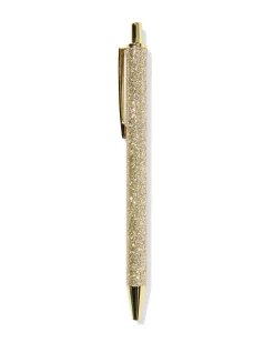 balpen glitter goud blauwschrijvend