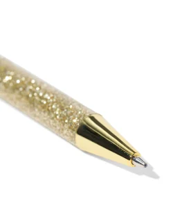 balpen glitter goud blauwschrijvend