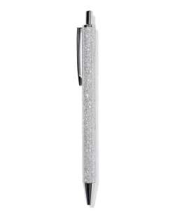 balpen glitter zilver blauwschrijvend