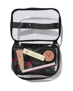beautycase met organizer transparant 17x25x15
