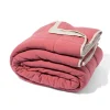 Bedsprei jersey ruit beige/rood 260x235