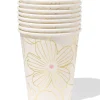 bekers 250ml papier bloemen - 8 stuks