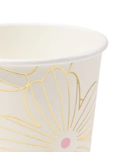 bekers 250ml papier bloemen - 8 stuks