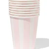 bekers 250ml papier strepen - 8 stuks