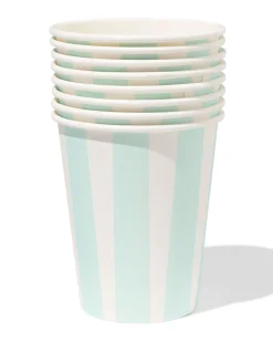 bekers 250ml papier strepen - 8 stuks
