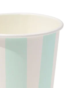bekers 250ml papier strepen - 8 stuks