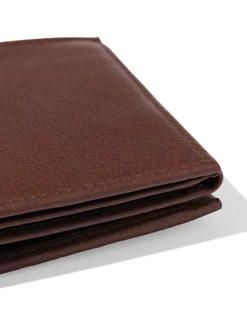 billfold portemonnee laag leer bruin