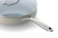 BK hapjespan met deksel Ø28cm keramisch PFAS-vrij beige