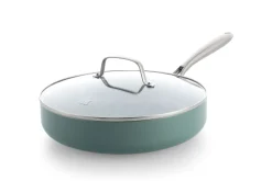 BK hapjespan met deksel Ø28cm keramisch PFAS-vrij groen
